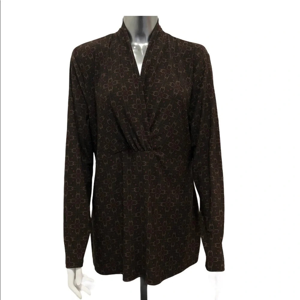 🛍️3/$40 Maternity Long Sleeve Knit Floral Top Brown  Red Size XXL